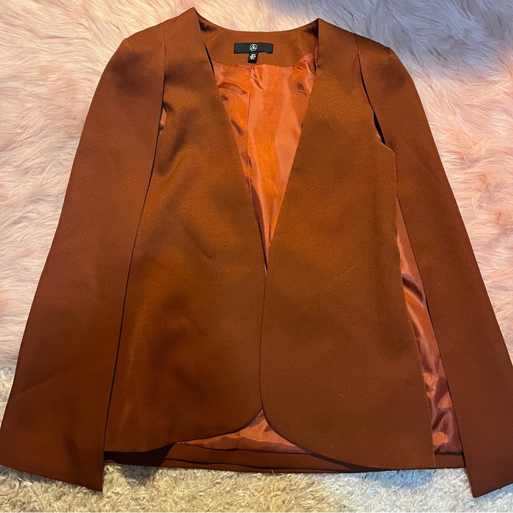 Orange cape blazer